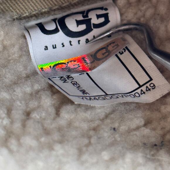 UGG Lynnea Shearling Lined Boot SZ 7 Women's Wood Clog Cuff Leather Pull On - Picture 8 of 16